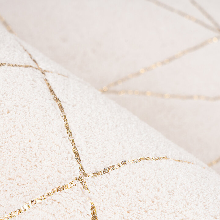 Geometrisch vloerkleed - Botticino 125 Creme/Goud