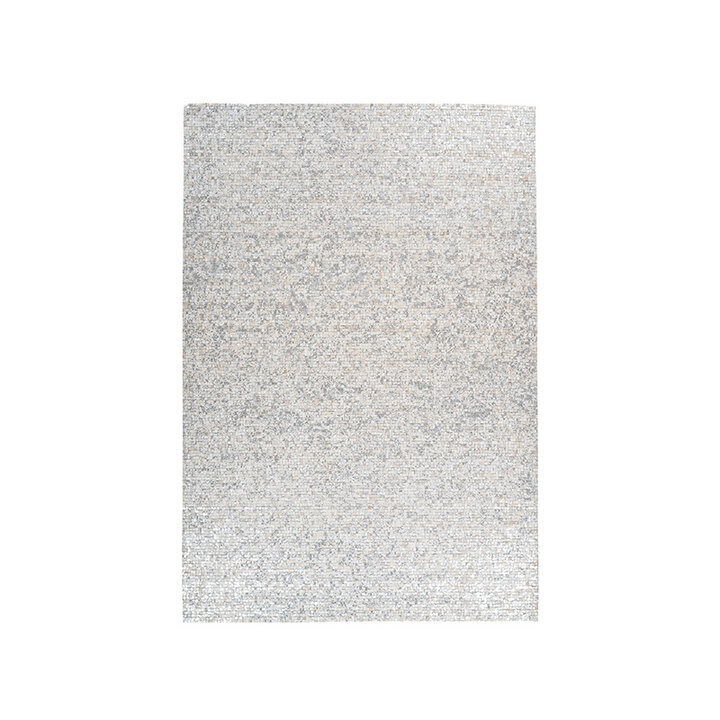 Leren patchwork vloerkleed - Filz 100 Wit/Zilver