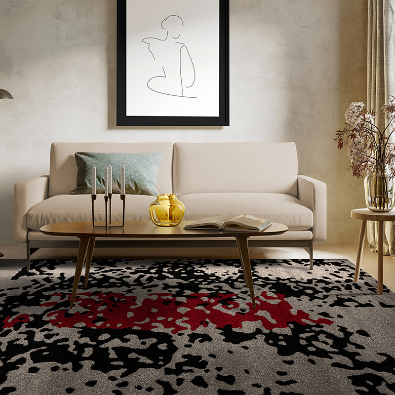 Modern vloerkleed - Navis 300 Zwart/Rood