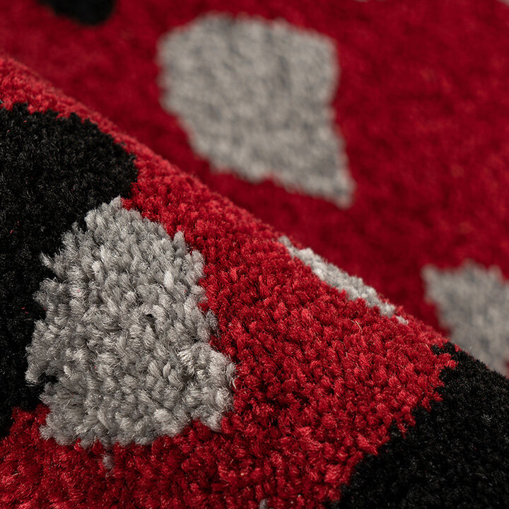 Modern vloerkleed - Navis 300 Zwart/Rood 