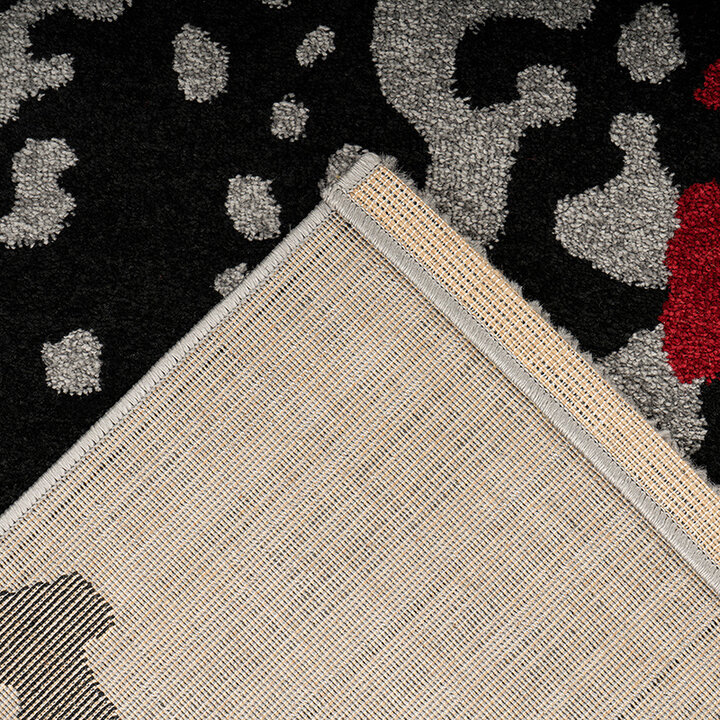 Modern vloerkleed - Navis 300 Zwart/Rood 