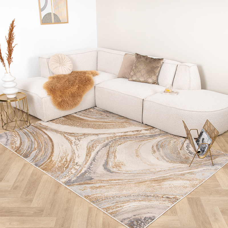 Marmer vloerkleed - Leonore Noce Creme/Bruin