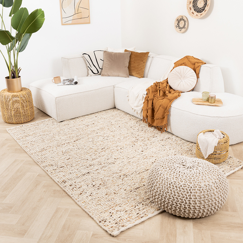 Wollen vloerkleed - Nero Zand/Gemeleerd