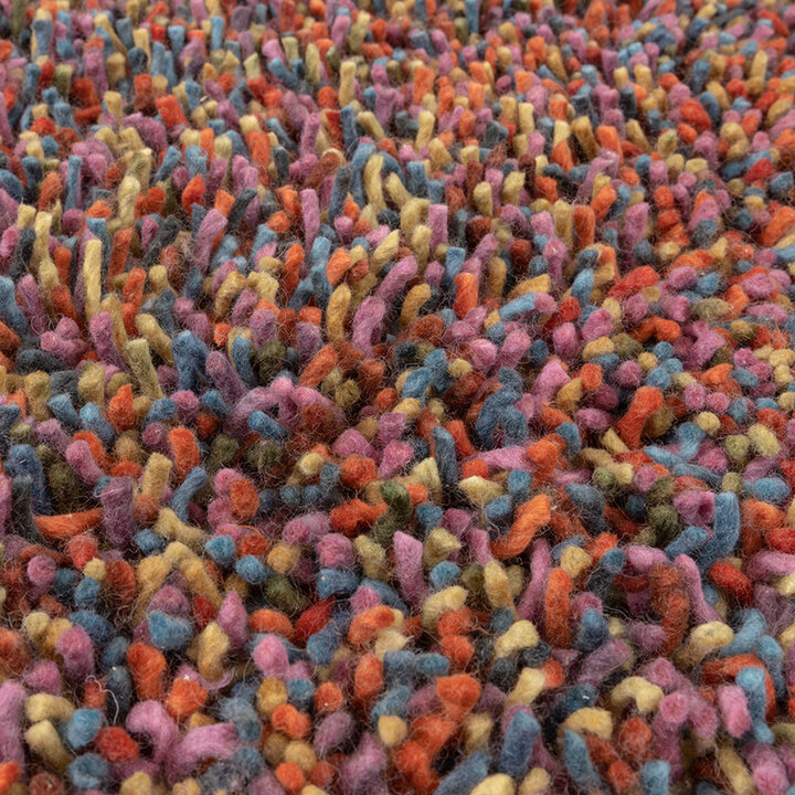 Hoogpolig wollen vloerkleed - Elin Multicolor  