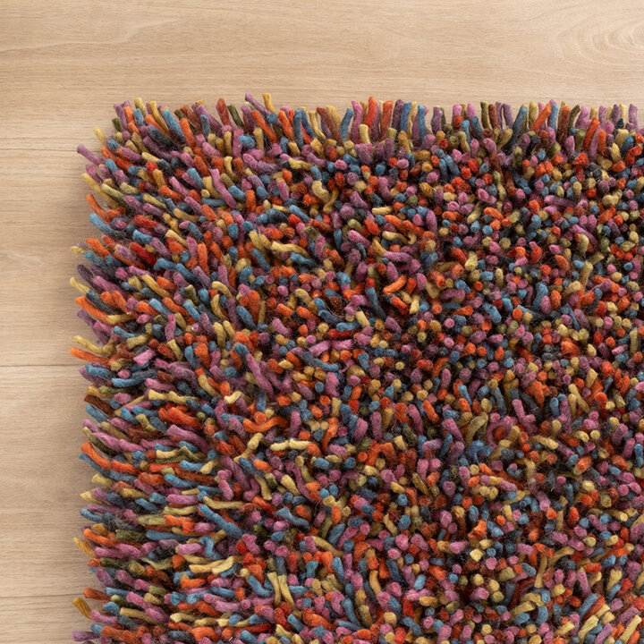 Hoogpolig wollen vloerkleed - Elin Multicolor  