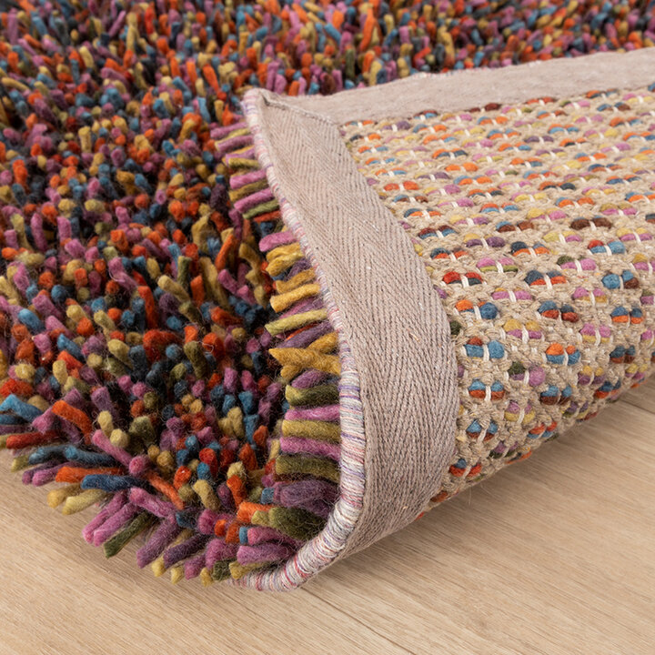 Hoogpolig wollen vloerkleed - Elin Multicolor  