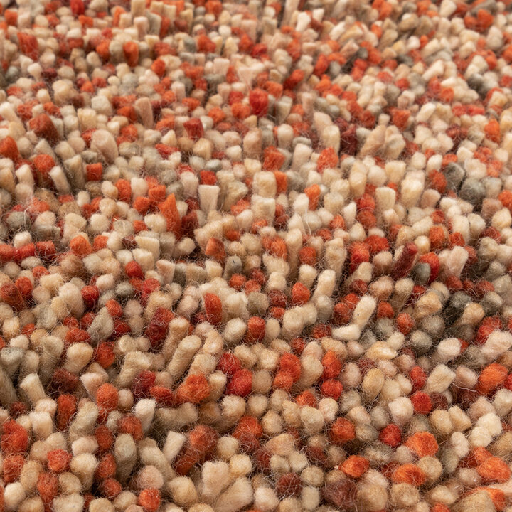 Dywan wełniany z długim włosiem - Elin Czerwony/Terakota