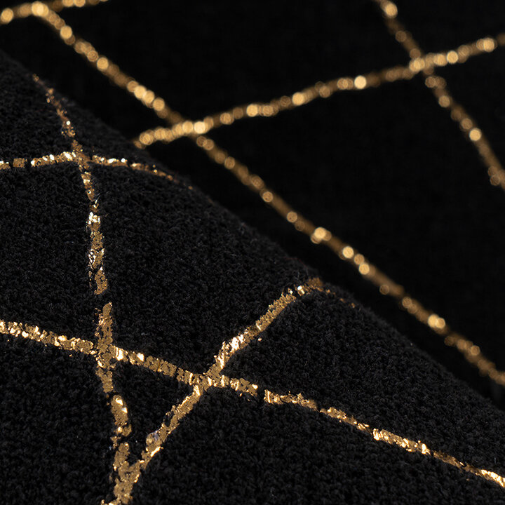 Geometrisch vloerkleed - Botticino 125 Zwart/Goud