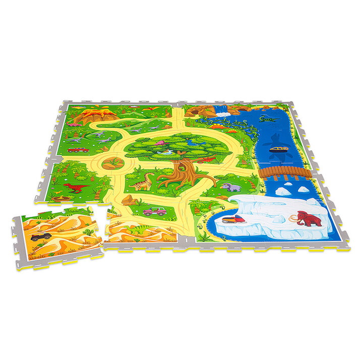 Foam puzzelmat - Max Dino Safari Multicolor