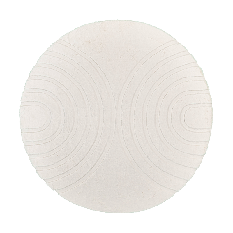 Rond hoogpolig vloerkleed - Carvy Arches Crème - sfeer