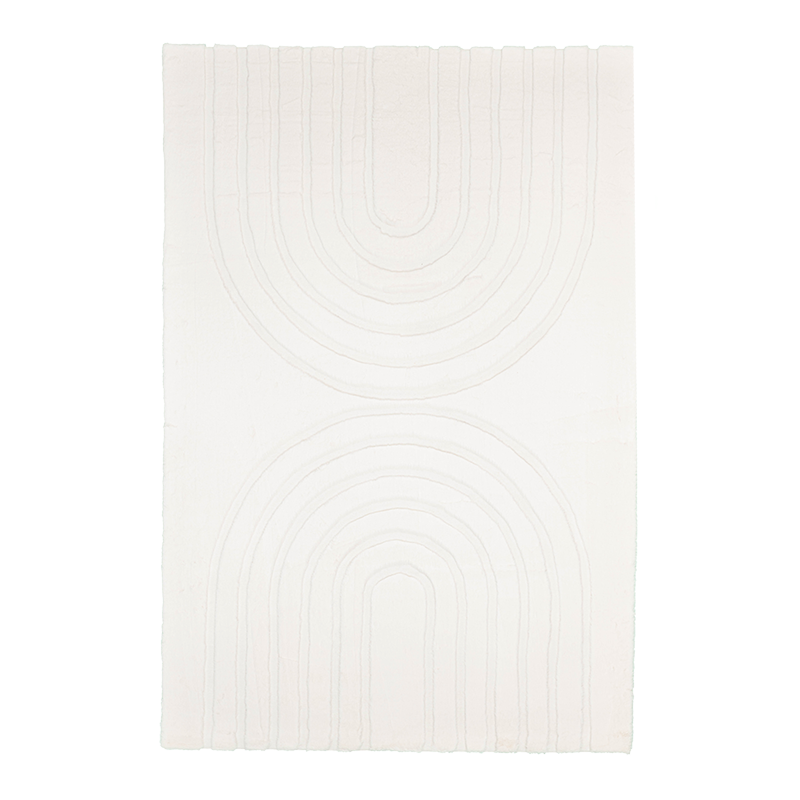 Zacht hoogpolig vloerkleed - Carvy Arches Crème - sfeer