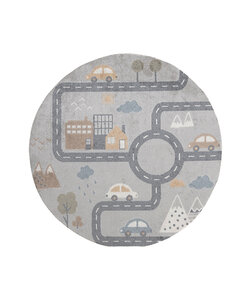Rond wasbaar kindervloerkleed - Ravi Road Multicolor