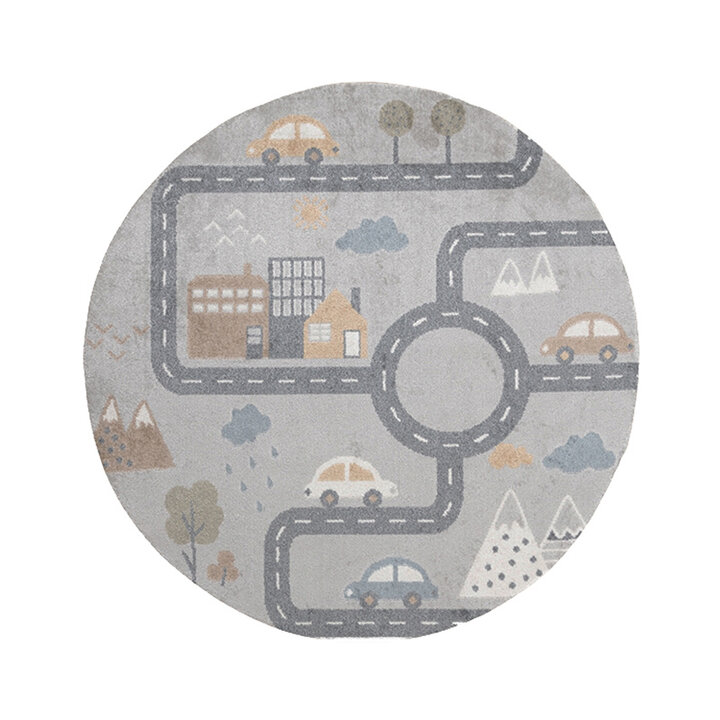 Rond wasbaar kindervloerkleed - Ravi Road Multicolor