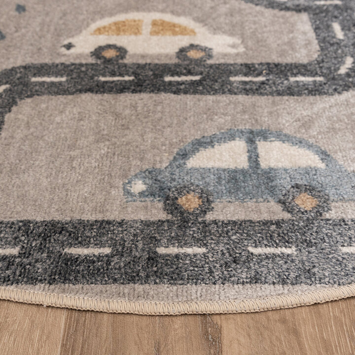 Rond wasbaar kindervloerkleed - Ravi Road Multicolor