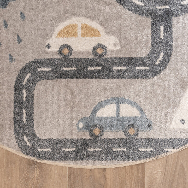 Rond wasbaar kindervloerkleed - Ravi Road Multicolor