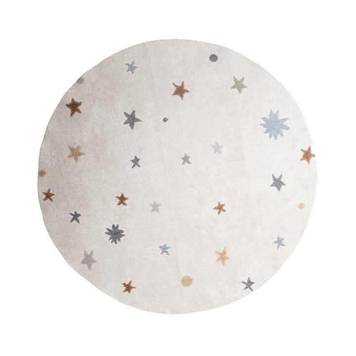 Rond wasbaar kindervloerkleed - Ravi Stars Multicolor