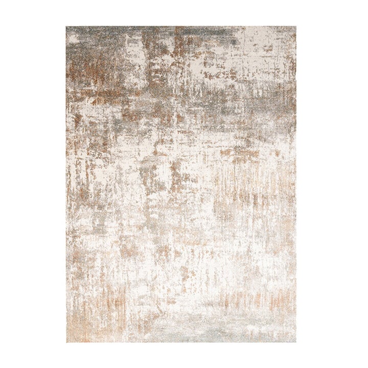 Wasbaar abstract vloerkleed - Misha Grunge Creme/Bruin 