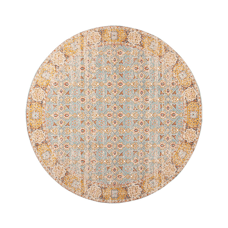 Rond vintage vloerkleed - Thirza Oriental Lichtblauw/Multicolor - sfeer