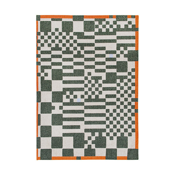 Retro vloerkleed - Chess Deep Green 9339