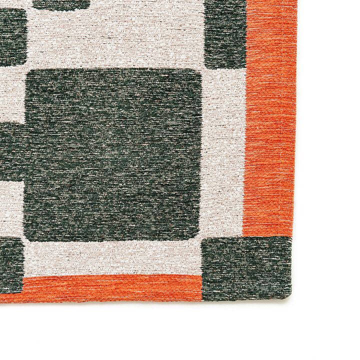 Retro vloerkleed - Chess Deep Green 9339