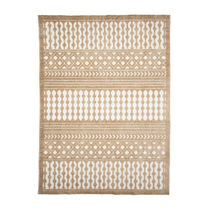 Wasbaar vloerkleed - Dunya Geo Beige/Wit 