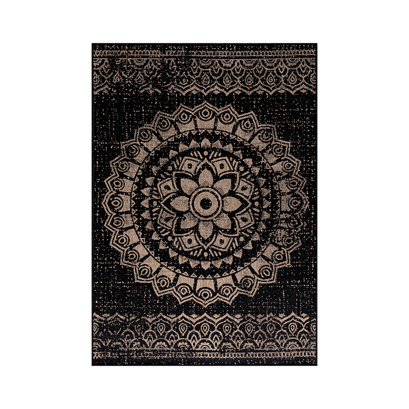 Vintage buitenkleed - Sunara Mandala Zwart - sfeer