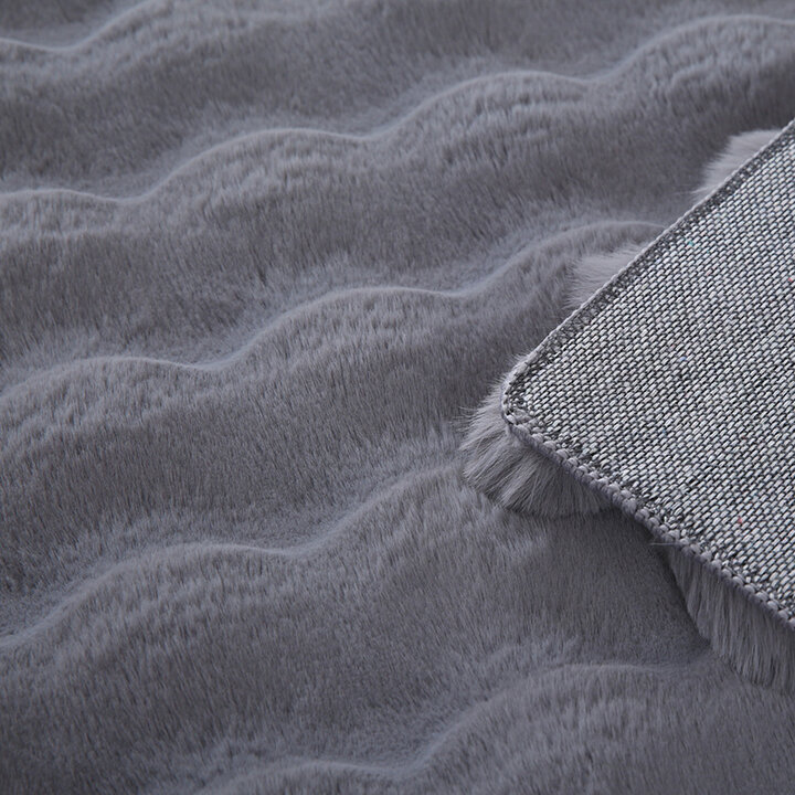 Zacht hoogpolig vloerkleed - Ambrey 3D Donkergrijs