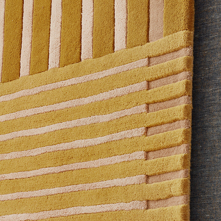 Modern wollen vloerkleed - Fano Okergeel