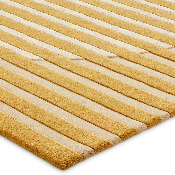 Modern wollen vloerkleed - Fano Okergeel