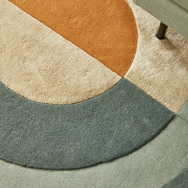 Organisch vloerkleed - Fano Girare Groen