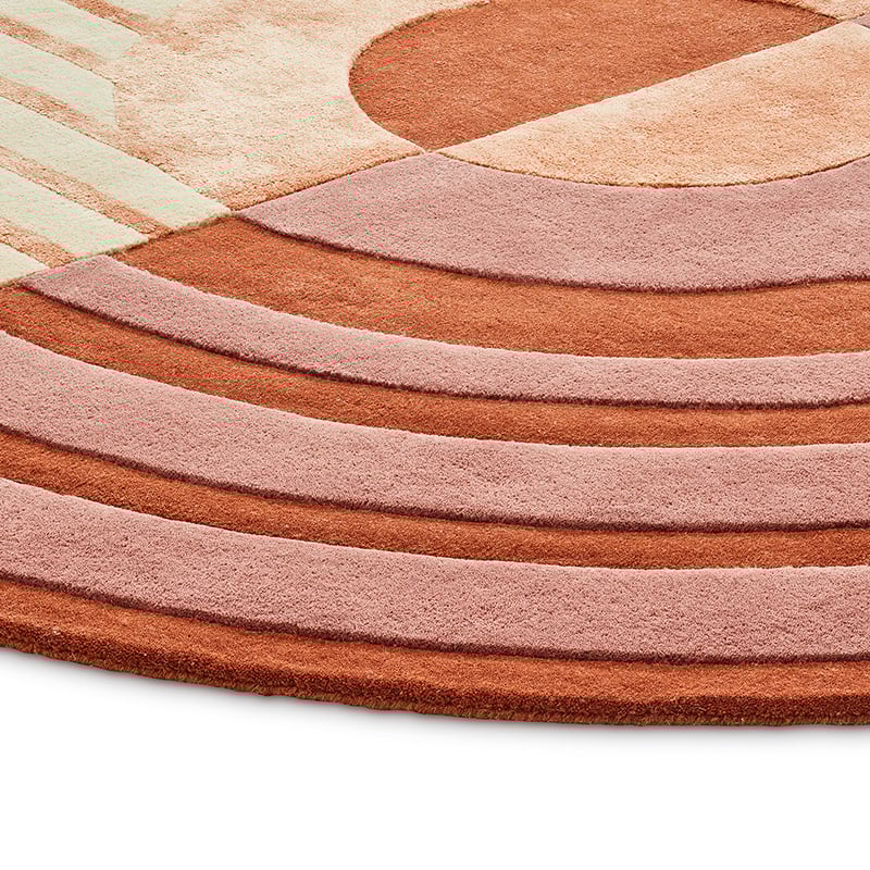 Organisch vloerkleed - Fano Girare Rood - sfeer