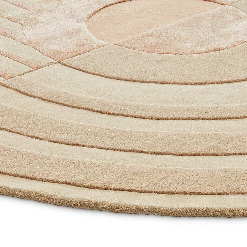 Organisch vloerkleed - Fano Girare Beige - sfeer