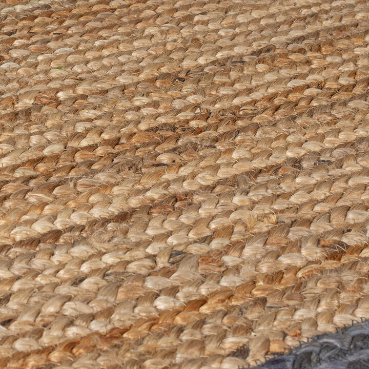 Rond jute vloerkleed - Grazo Naturel/Grijs 