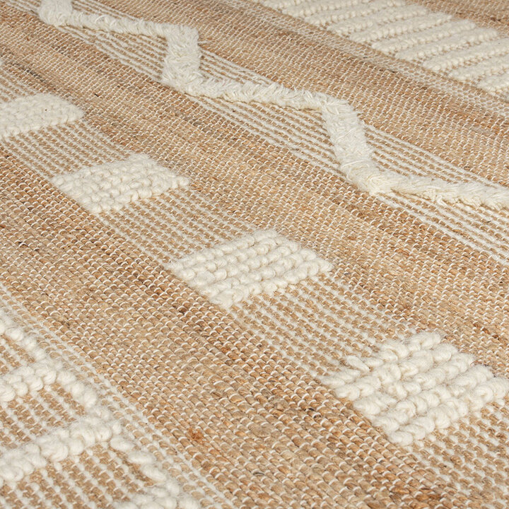 Jute vloerkleed - Jubio Medina Naturel/Creme 