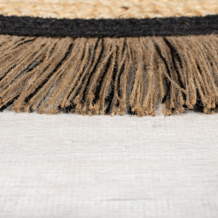 Rond jute vloerkleed - Kahano Naturel/Zwart 