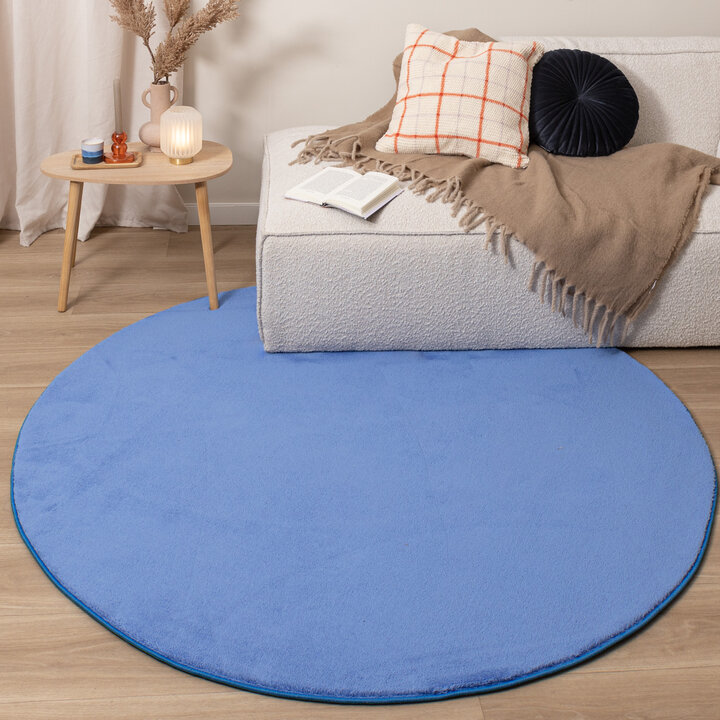 Rond wasbaar vloerkleed - Vivid Blauw 