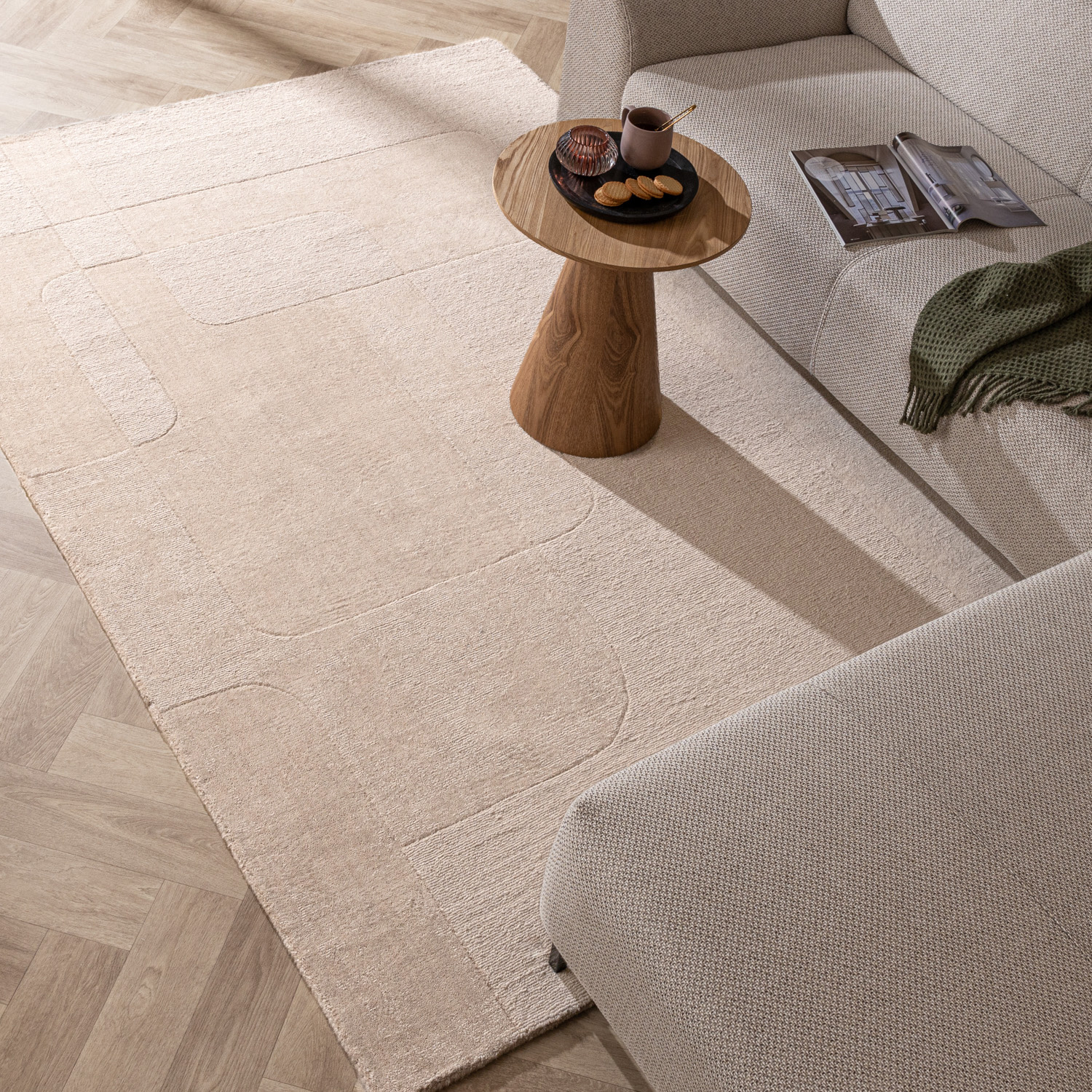 Wollen vloerkleed - Giselle Abstract Creme