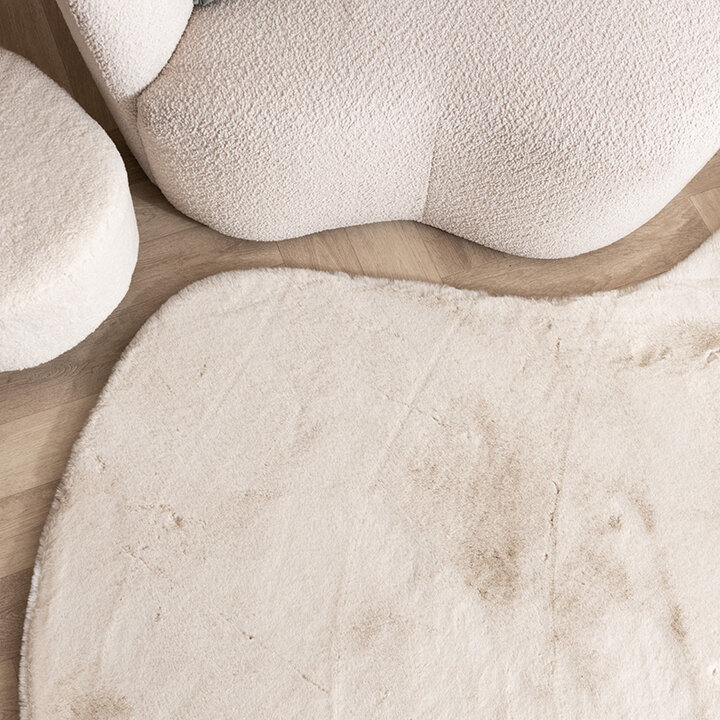 Zacht hoogpolig vloerkleed - Comfy Supreme Ripple Creme 