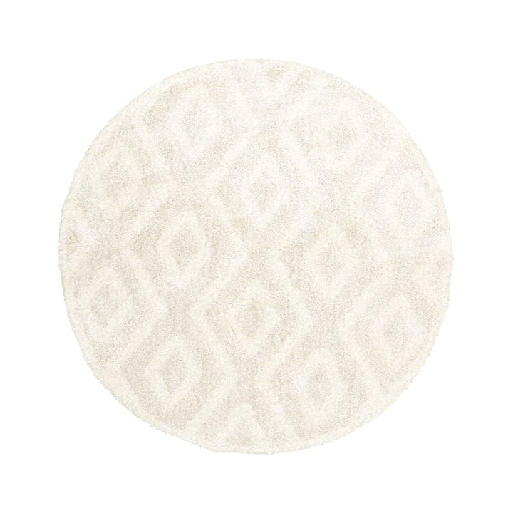 Rond Scandinavisch vloerkleed - Lova Diamond Creme