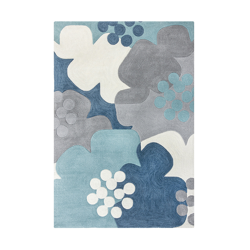 Bloemen vloerkleed - Zeso Floral Blauw/Grijs - sfeer