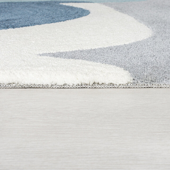 Bloemen vloerkleed - Zeso Floral Blauw/Grijs