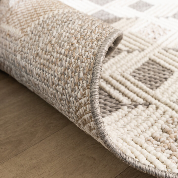 Duurzaam vloerkleed - Lorre Blocks Creme/Antraciet 