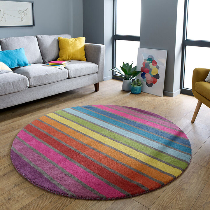 Rond Modern vloerkleed - Illo Candy Multicolor