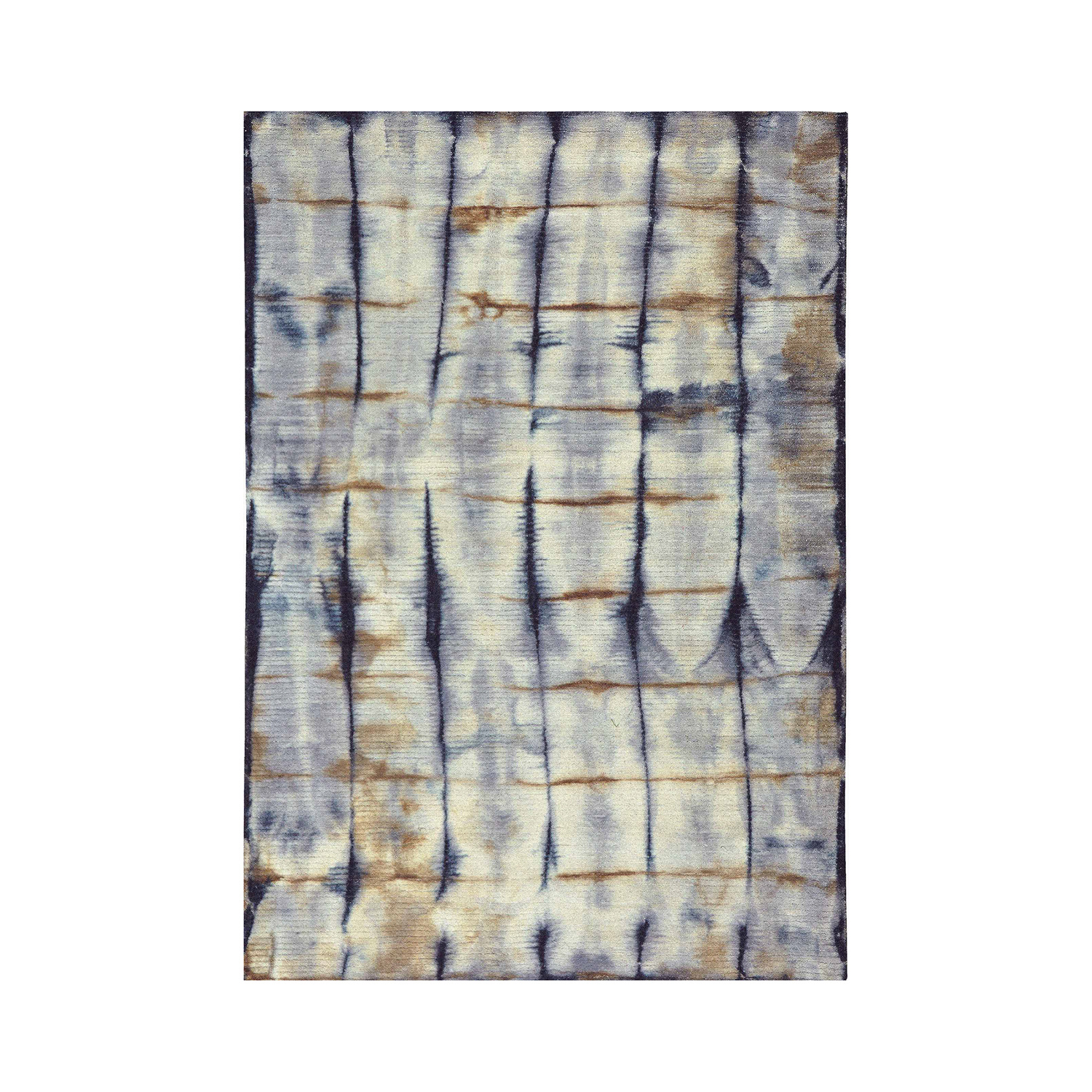 Wollen vloerkleed - Tiphaine Blauw/Okergeel