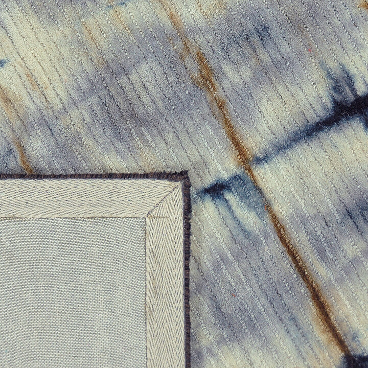 Wollen vloerkleed - Tiphaine Blauw/Okergeel 