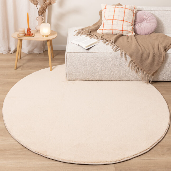 Rond wasbaar vloerkleed - Vivid Beige 