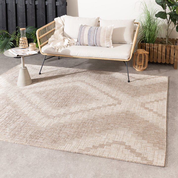 Jute buitenkleed - Atlas Diamond Bruin/Creme 