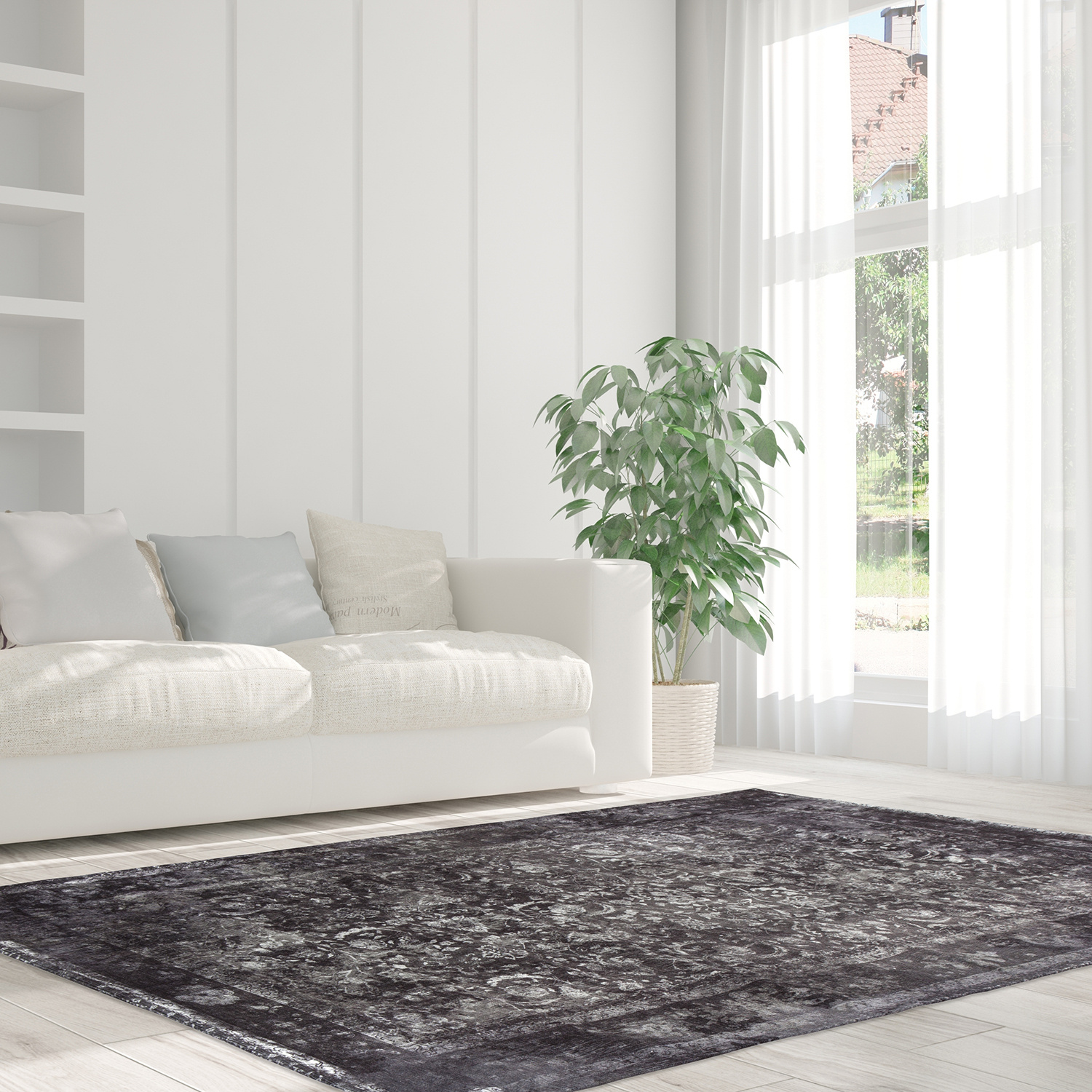 Vintage vloerkleed - Vanessa 8400 Antraciet