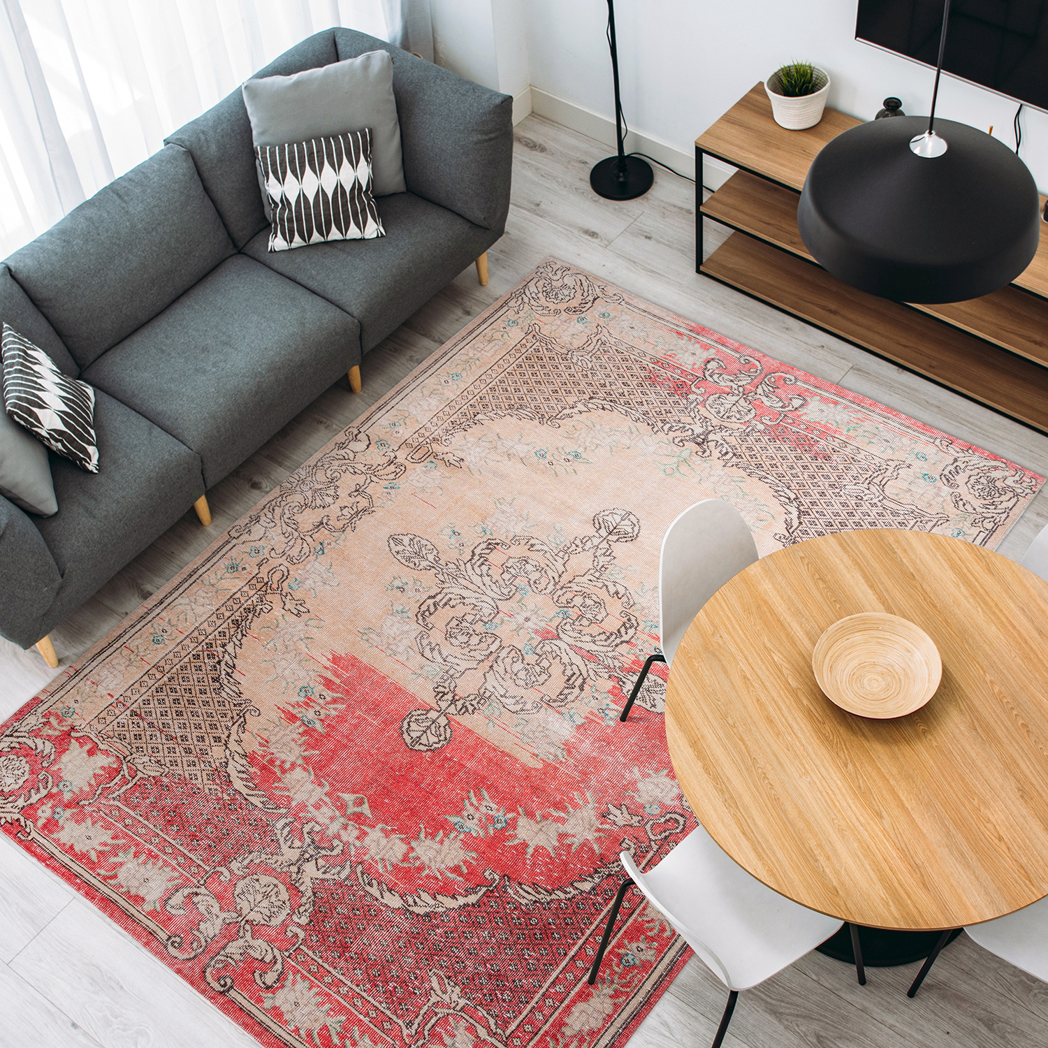 Vintage vloerkleed - Vanessa 8405 Rood