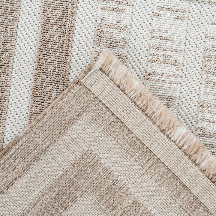 Modern vloerkleed - Sari Borders 125 Bruin/Beige 
